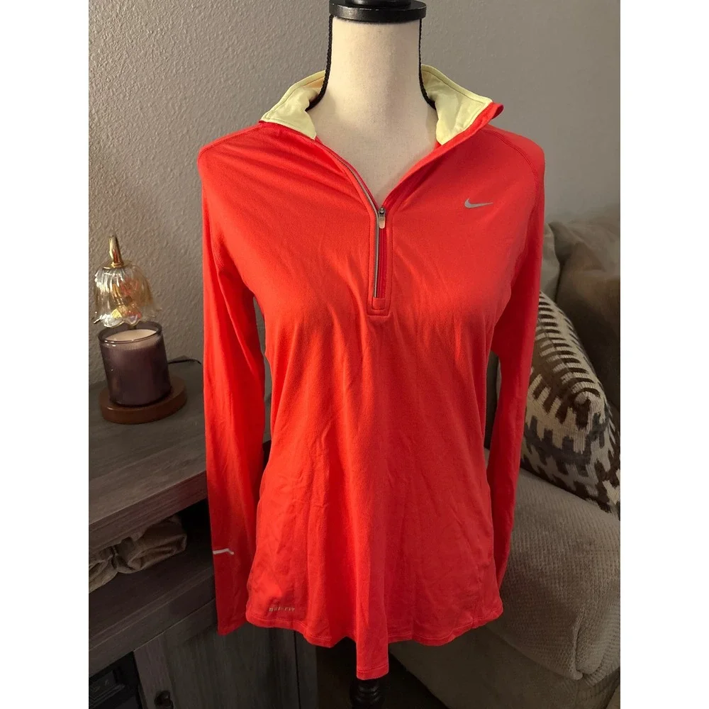 Nike activewear long sleeve large neon pink yellow